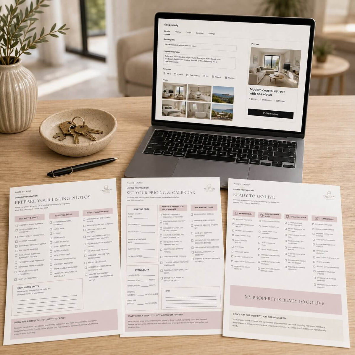 Ready to Go Live checklist for launching a holiday rental