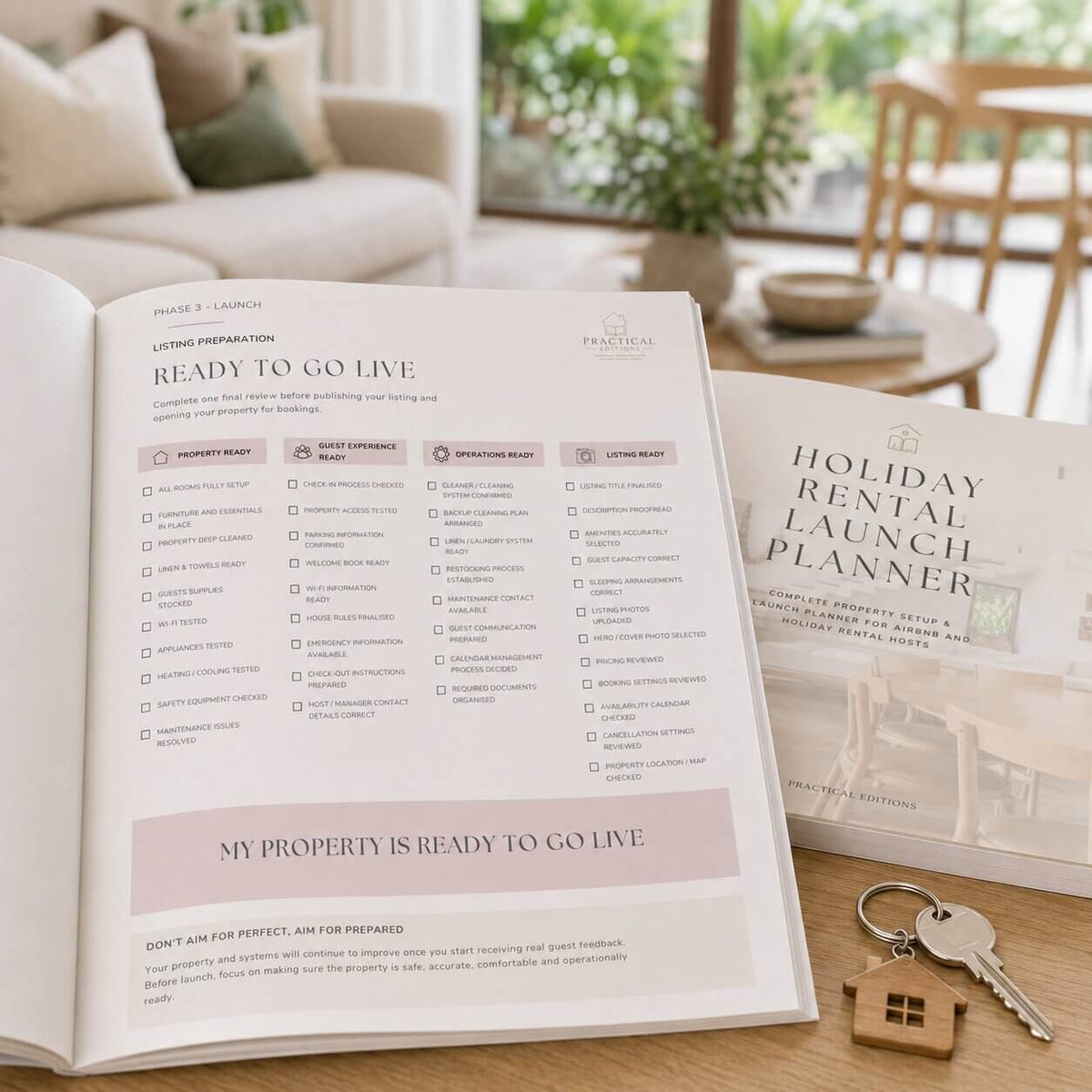 Ready to Go Live checklist for launching a holiday rental