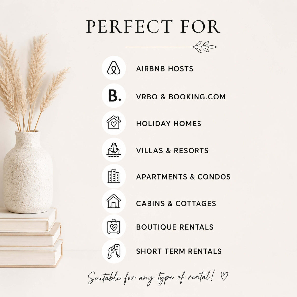 Interactive welcome book template for Airbnb, VRBO, Booking.com, holiday homes, villas, apartments and short-term rentals.